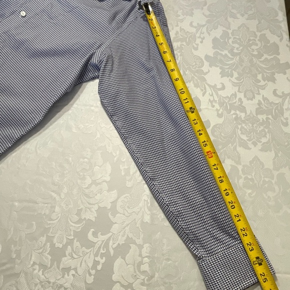 Egara Shirt Size XL Long Sleeve Mens Cotton Blue Check Non Iron Flip Cuff - Picture 7 of 7